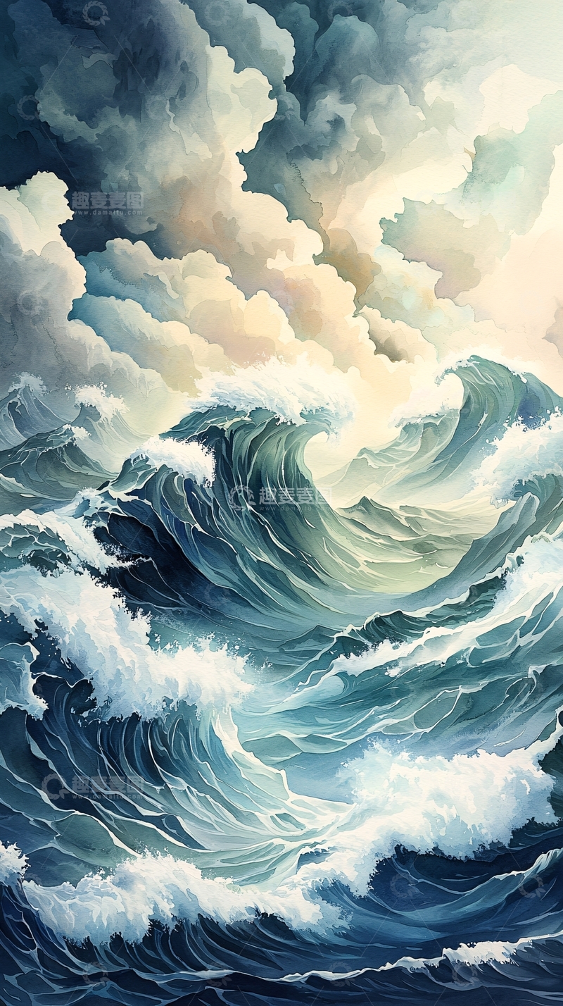 高清大图下载【趣麦麦图】波涛汹涌的海面