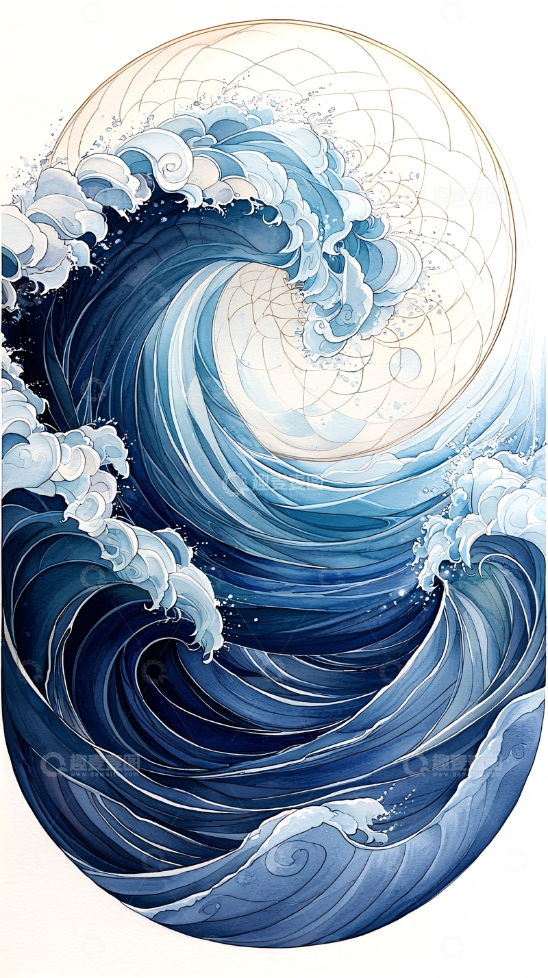 高清大图下载【趣麦麦图】蓝色海浪高清图片