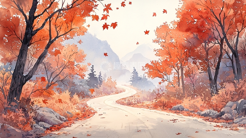高清大图下载【趣麦麦图】秋日山间公路美景