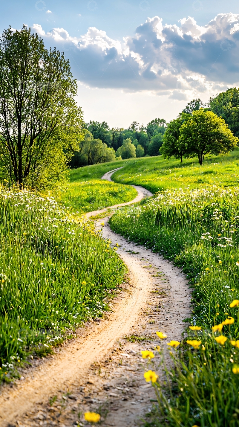 高清大图下载【趣麦麦图】田园风光小路蜿蜒