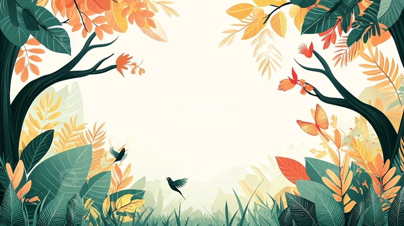 高清大图下载【趣麦麦图】秋日森林背景