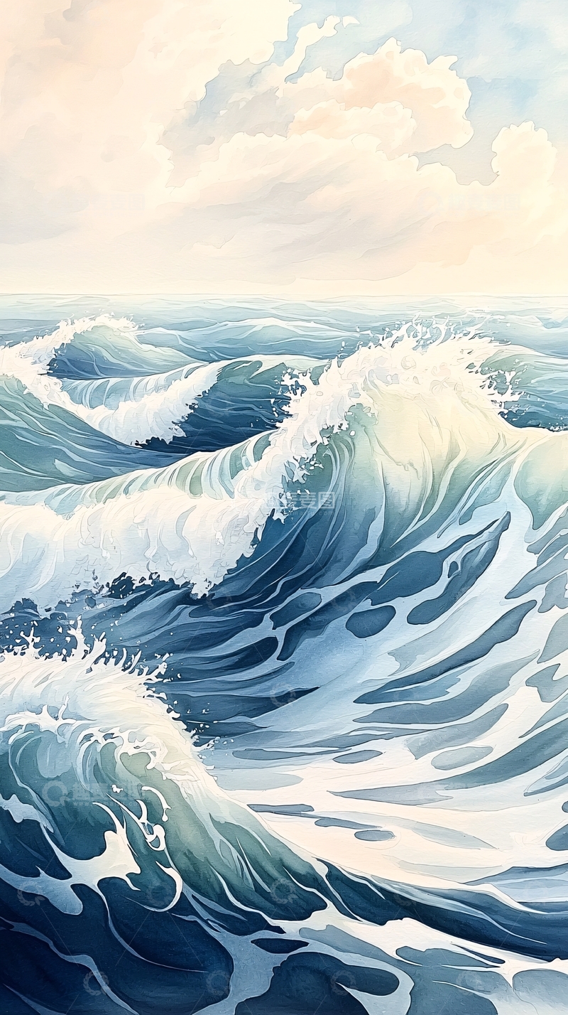 高清大图下载【趣麦麦图】波涛汹涌的海面