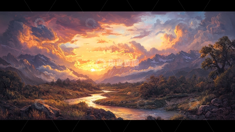 高清大图下载【趣麦麦图】壮丽的日落景色