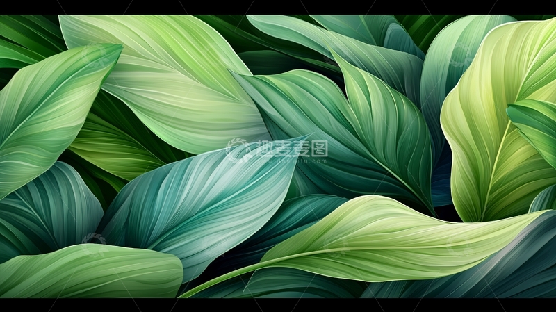 高清大图下载【趣麦麦图】郁郁葱葱的绿叶特写