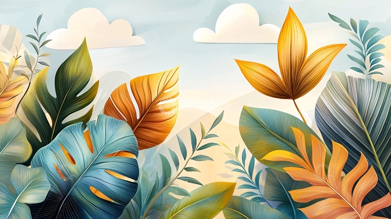 高清大图下载【趣麦麦图】水彩植物高清图片