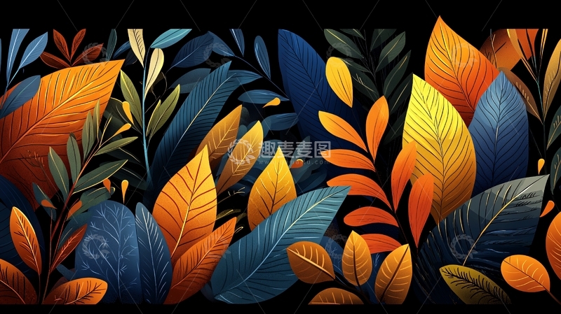 高清大图下载【趣麦麦图】抽象植物叶片背景