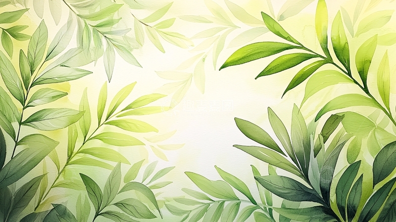 高清大图下载【趣麦麦图】清新绿色叶子背景