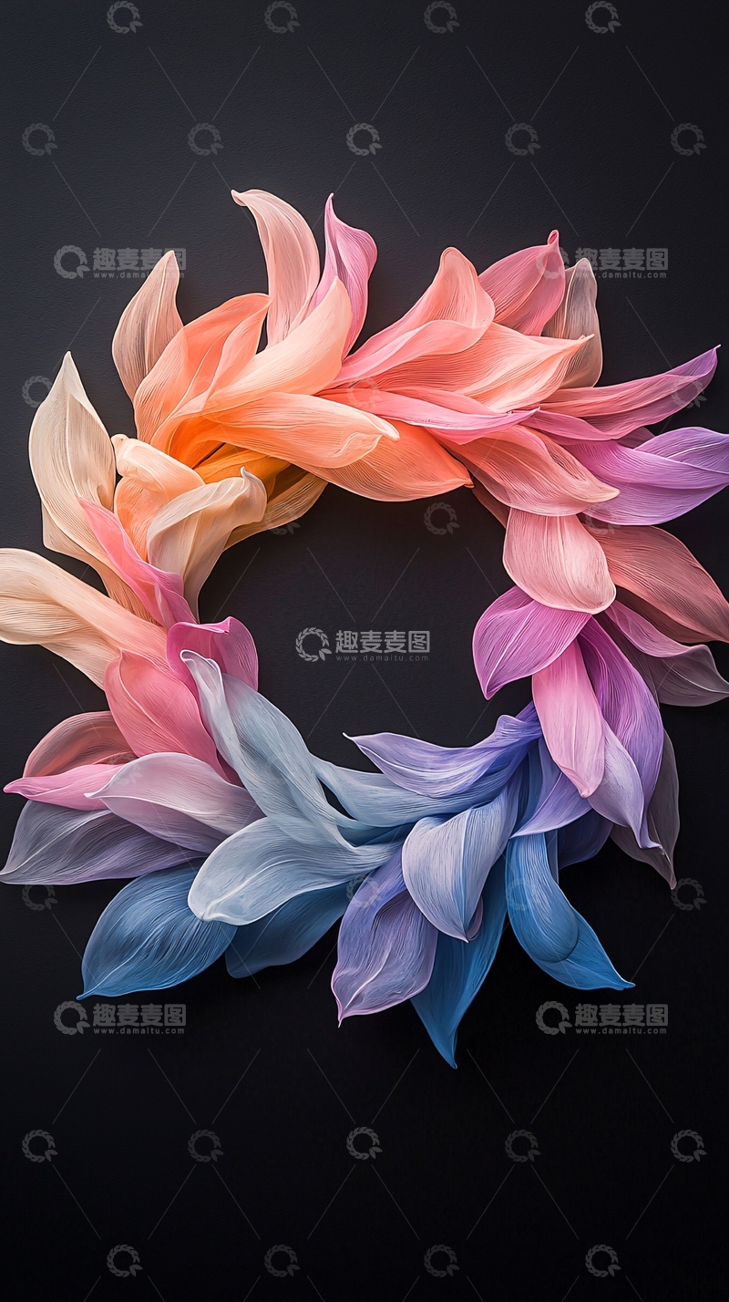 高清大图下载【趣麦麦图】彩色花瓣环绕的图像