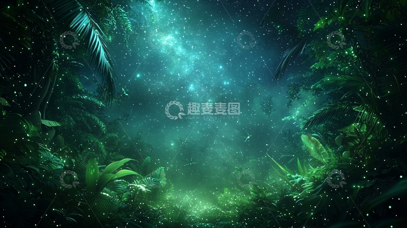 高清大图下载【趣麦麦图】神秘森林夜景