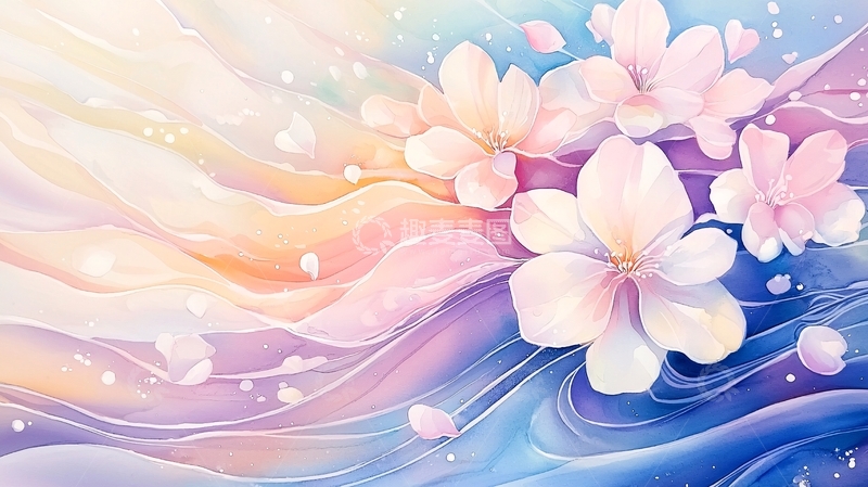 高清大图下载【趣麦麦图】柔和色彩花朵背景