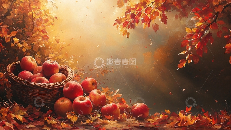 高清大图下载【趣麦麦图】秋日丰收苹果