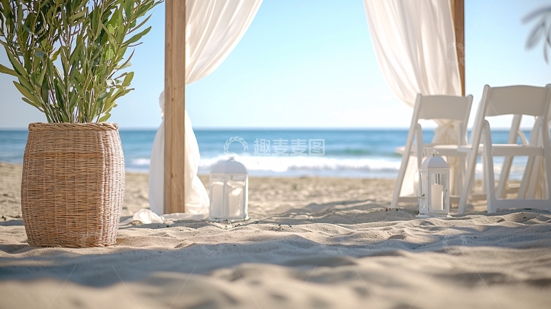高清大图下载【趣麦麦图】海滩婚礼布置