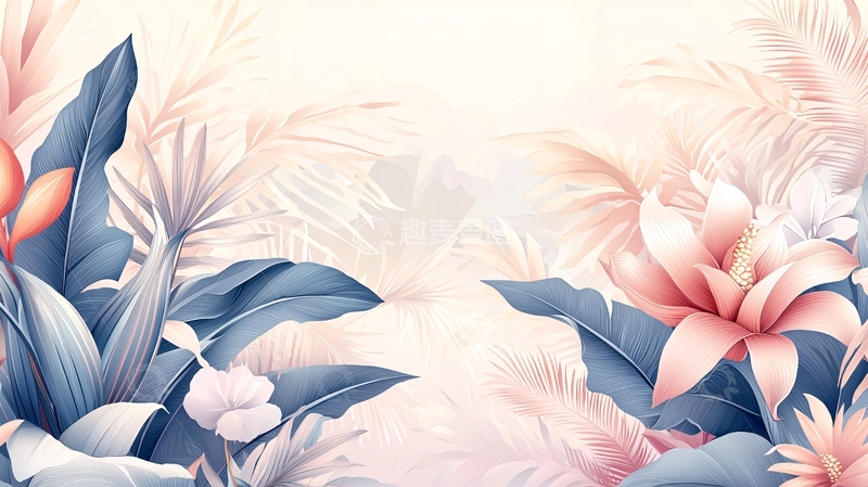 高清大图下载【趣麦麦图】柔和色彩花卉背景