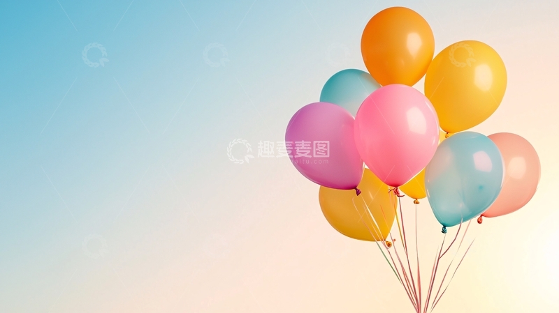 高清大图下载【趣麦麦图】彩色气球束高清图片