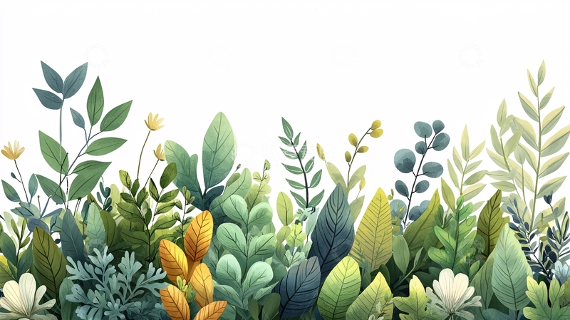 高清大图下载【趣麦麦图】绿色植物背景装饰边框