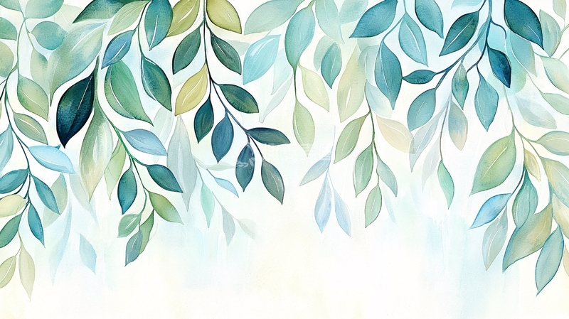 高清大图下载【趣麦麦图】水彩叶子背景