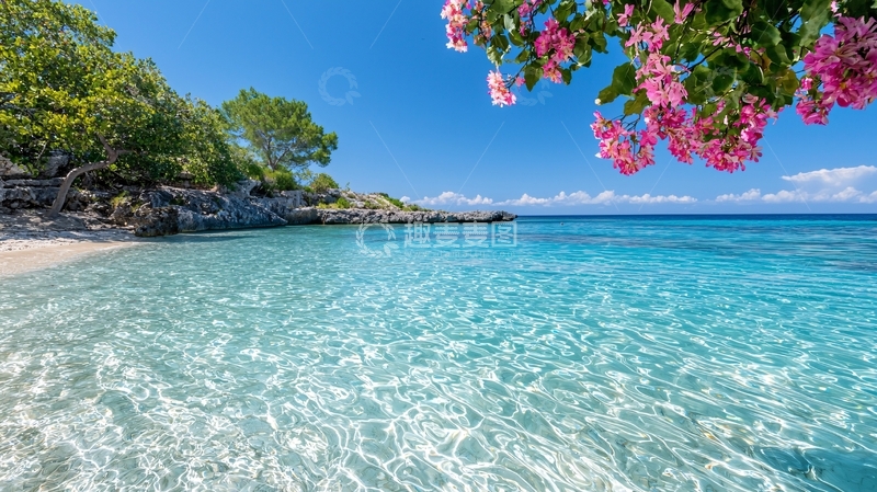 高清大图下载【趣麦麦图】清澈碧蓝的海滩美景