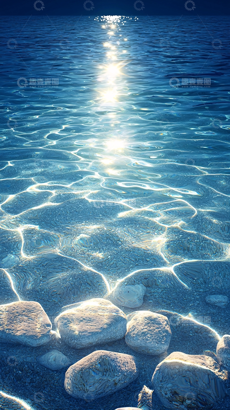 高清大图下载【趣麦麦图】波光粼粼的清澈水面