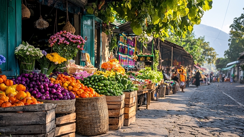 高清大图下载【趣麦麦图】热闹的市场摊位