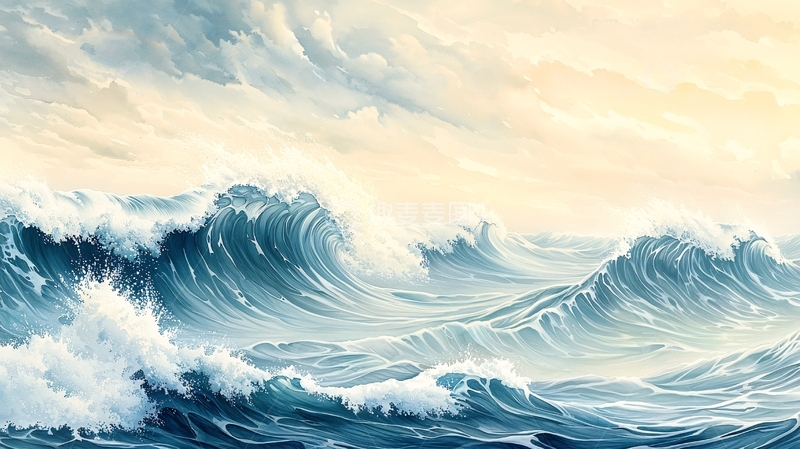 高清大图下载【趣麦麦图】波涛汹涌的海面