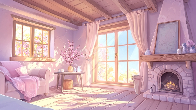 高清大图下载【趣麦麦图】温馨粉色房间