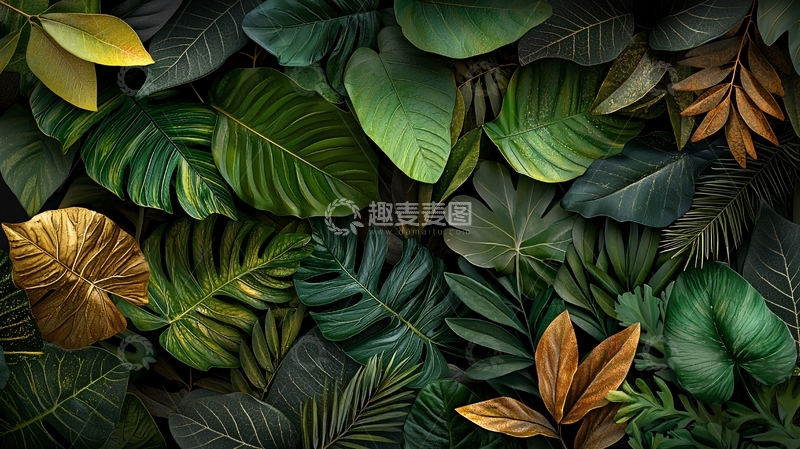 高清大图下载【趣麦麦图】茂密的绿色植物叶片