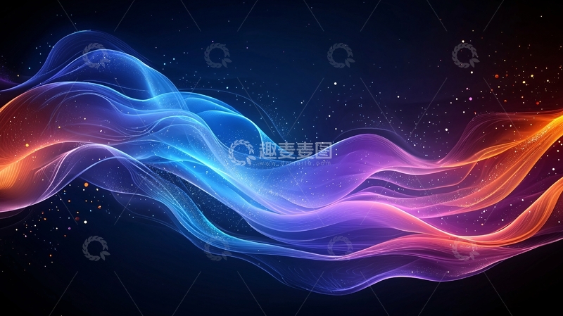 高清大图下载【趣麦麦图】彩色光线流动背景