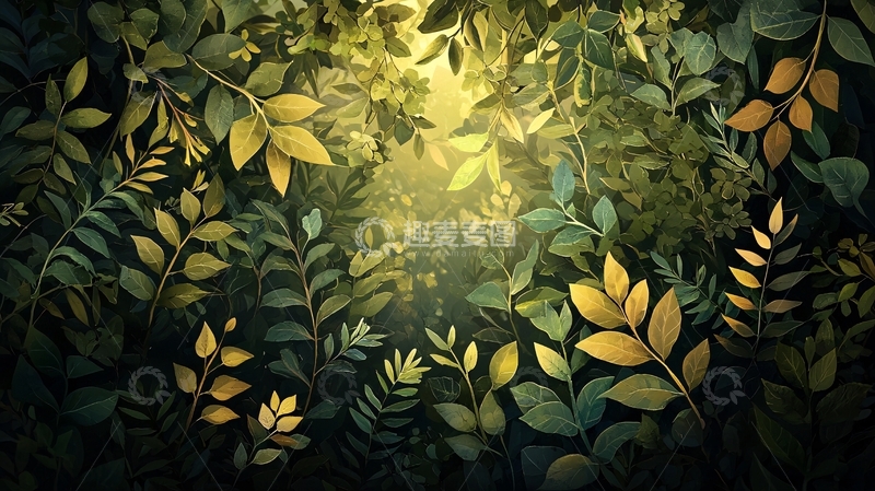 高清大图下载【趣麦麦图】茂密森林的阳光空隙