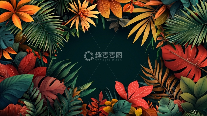 高清大图下载【趣麦麦图】热带植物围绕的空地