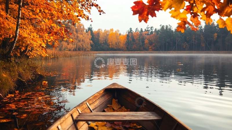 高清大图下载【趣麦麦图】秋日湖边宁静的景色