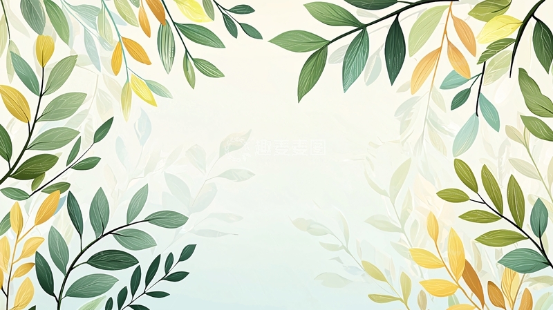 高清大图下载【趣麦麦图】绿叶背景高清图片