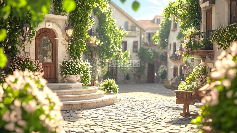 高清大图下载【趣麦麦图】欧式庭院阳光明媚