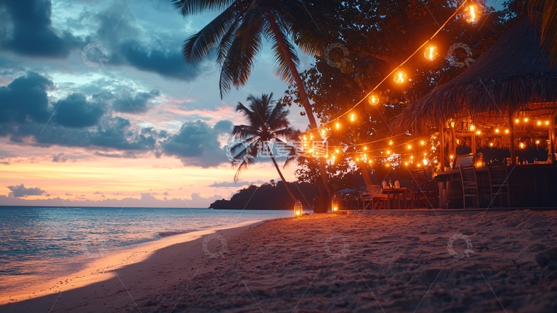 高清大图下载【趣麦麦图】海滩夜景高清图片