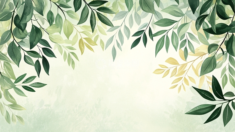 高清大图下载【趣麦麦图】绿色叶子清新背景