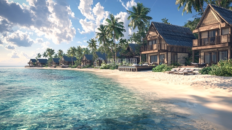 高清大图下载【趣麦麦图】海滩别墅高清图片