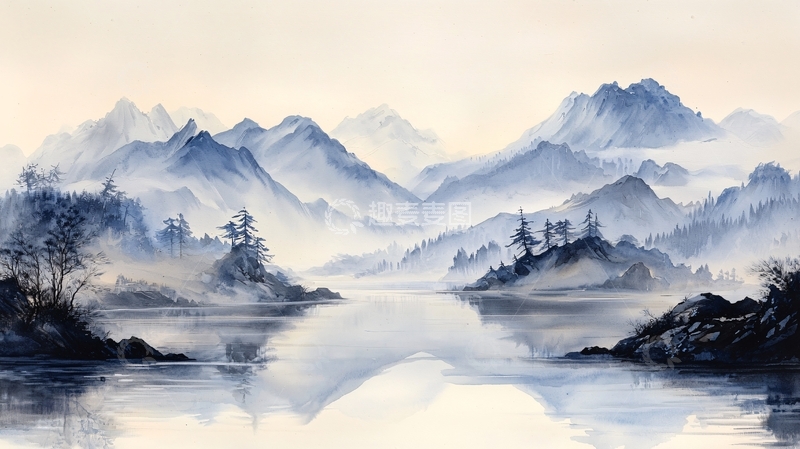 高清大图下载【趣麦麦图】水墨山水风景15
