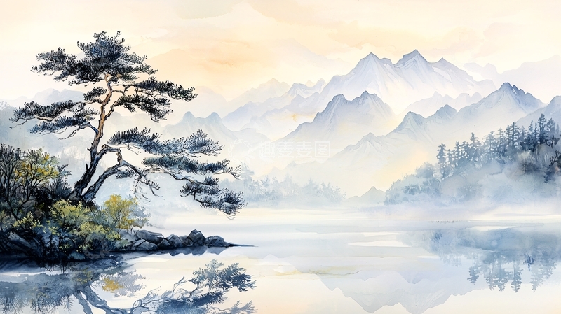 高清大图下载【趣麦麦图】水墨山水高清图片