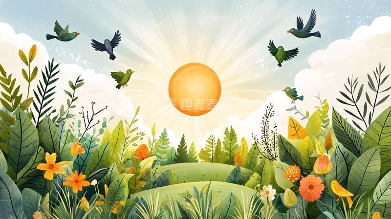 高清大图下载【趣麦麦图】阳光明媚的田园风光