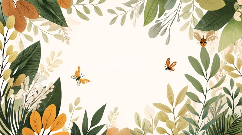 高清大图下载【趣麦麦图】植物环绕的清新背景