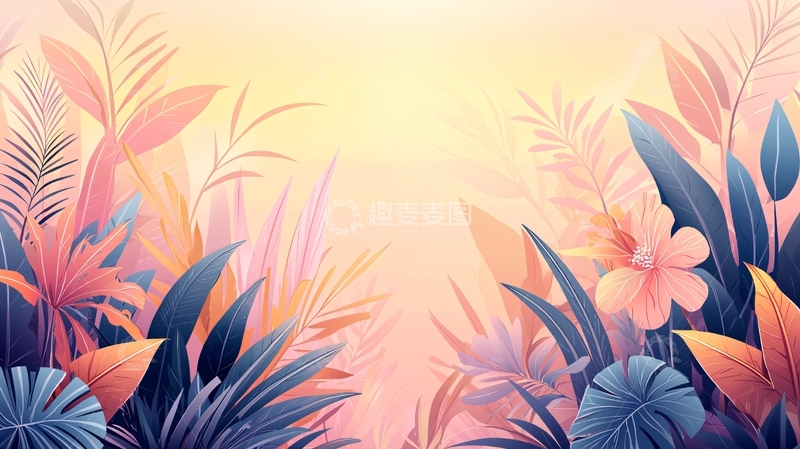 高清大图下载【趣麦麦图】柔和色彩的植物背景