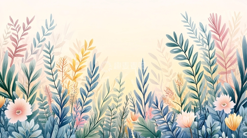 高清大图下载【趣麦麦图】柔和色彩的植物背景