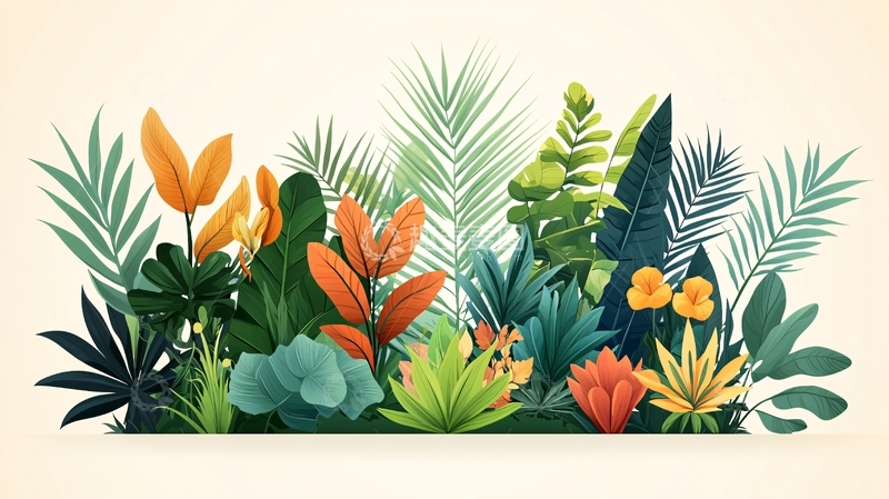高清大图下载【趣麦麦图】热带植物簇拥