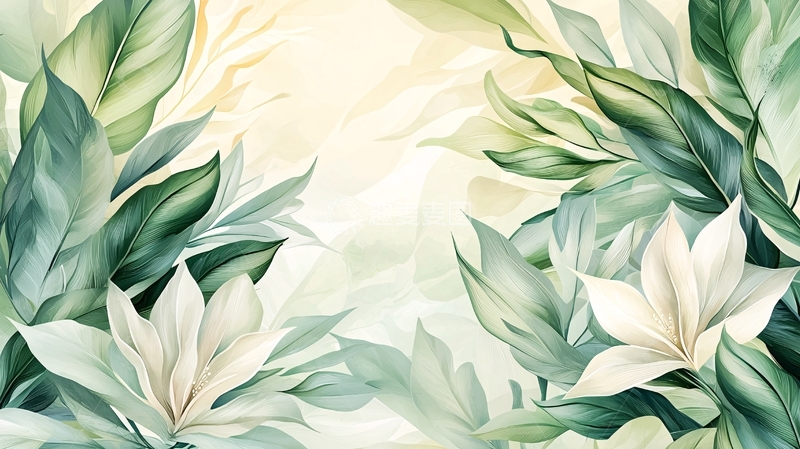 高清大图下载【趣麦麦图】水彩花卉背景23