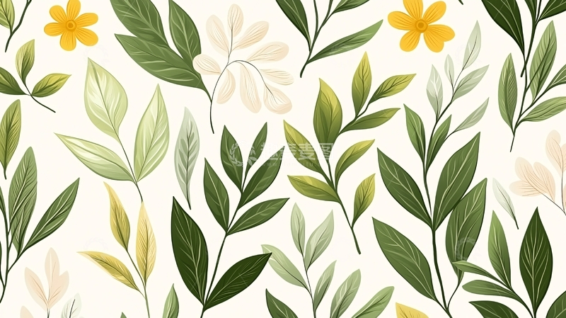 高清大图下载【趣麦麦图】浅色背景上的植物花卉