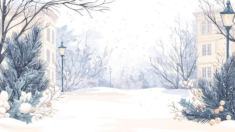 高清大图下载【趣麦麦图】雪后小镇的静谧