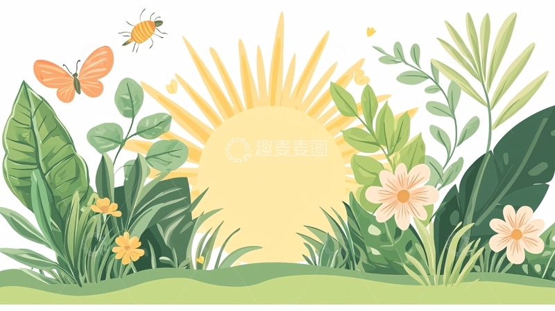 高清大图下载【趣麦麦图】阳光明媚的花园场景