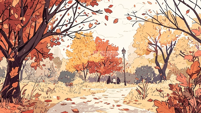 高清大图下载【趣麦麦图】秋日公园的温暖色调