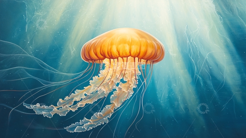高清大图下载【趣麦麦图】水母在阳光照射的水中