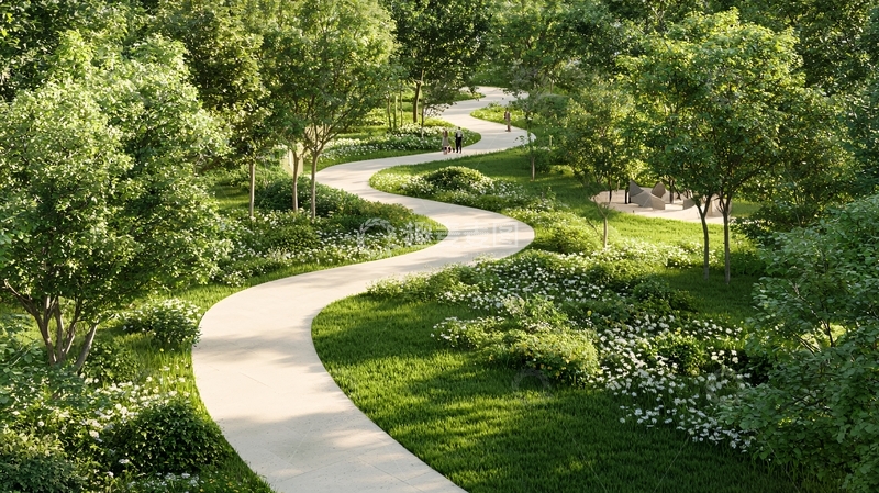 高清大图下载【趣麦麦图】蜿蜒小路穿梭绿意