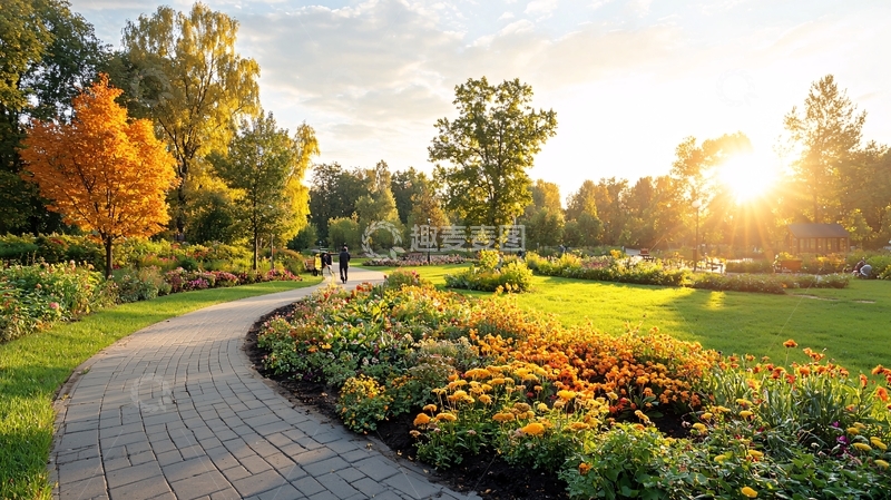 高清大图下载【趣麦麦图】秋日公园阳光小路